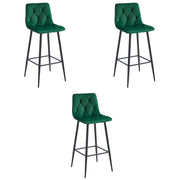 Valora KODA SGABELLO Velluto Verde Scuro Gambe Nere x3