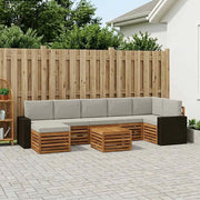 Set di divani da esterno 8 pcs Naturale e Grigio Chiaro 3384662