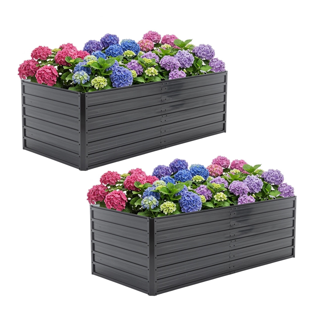Fioriera Rialzata da Giardino ¨C MINIMAL ¨C Metallo Zincato Nero 190x90x64 cm