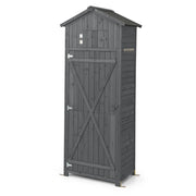 Pratica casetta da giardino 75 x 50 x 180,5 cm con tavolo pieghevole e 3 ripiani stile scandinavo legno grigio 20_0015500
