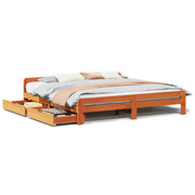 Letto matrimoniale | Letto per adulti | Letto senza Materasso Marrone Cera 200x200 cm in Legno di Pino