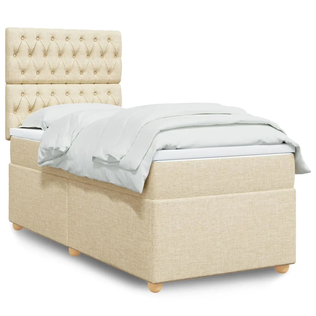 Giroletto a Molle con Materasso Crema 90x200 cm inTessuto 3293475