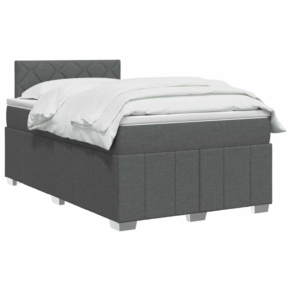 Letto box spring con materasso Grigio Scuro 120 x 190 cm 3451172
