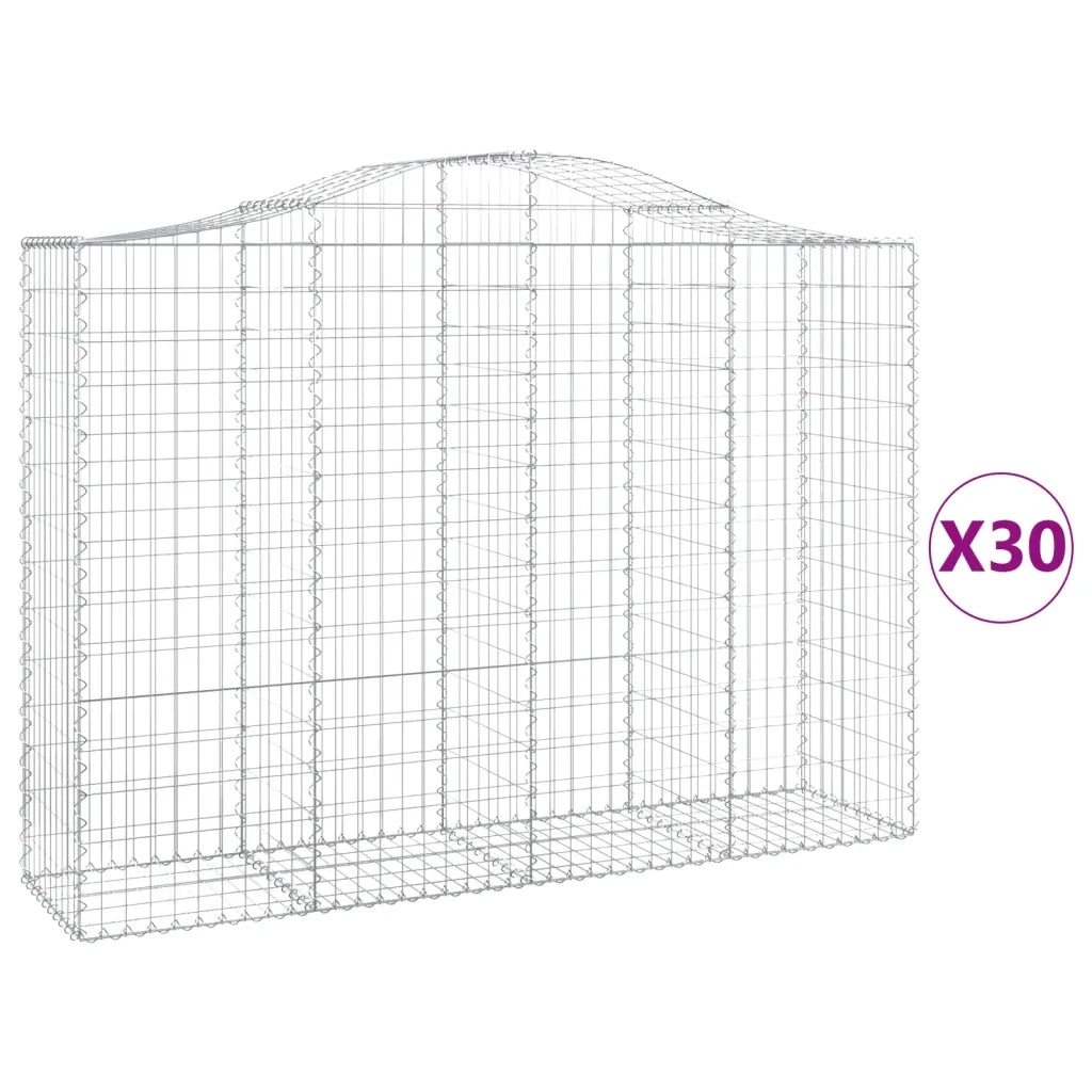 Cesti Gabbioni ad Arco 30 pz 200x50x140/160 cm Ferro Zincato 3145699