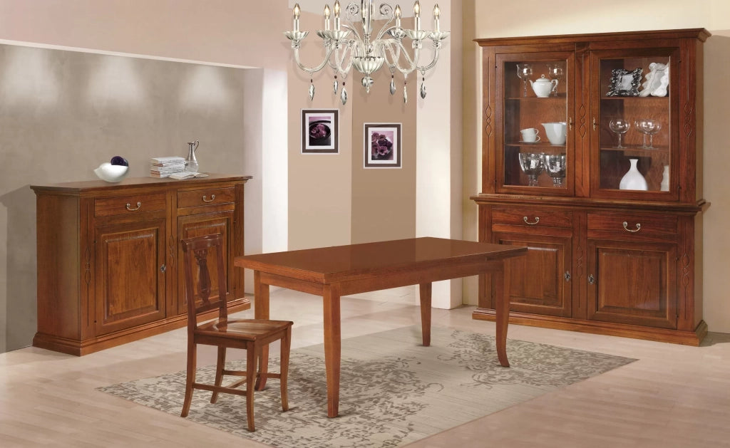 Cristalliera 2 ante in legno finitura noce bassano l.168 p.48 h.222 (597) - Mobili 2G