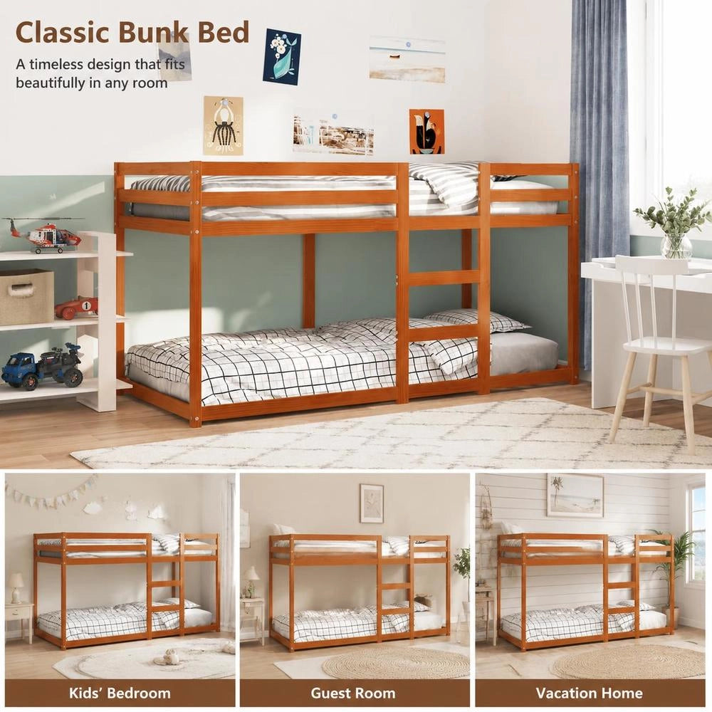 Bunk Bed Wax Brown 80x200 Cm Solid Pine Wood