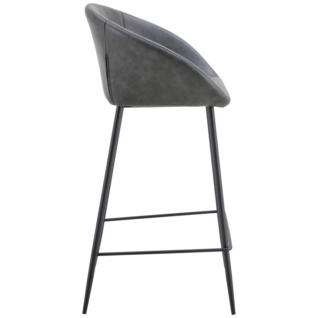 Set di 2 sgabelli da bar ACHILLE in similpelle grigio scuro