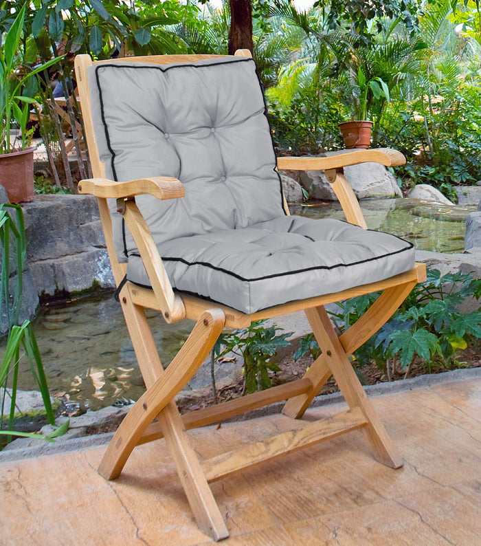 AIO FACTORY Cuscino per sedia da giardino 50x50x50 cm impermeabile grigio scuro