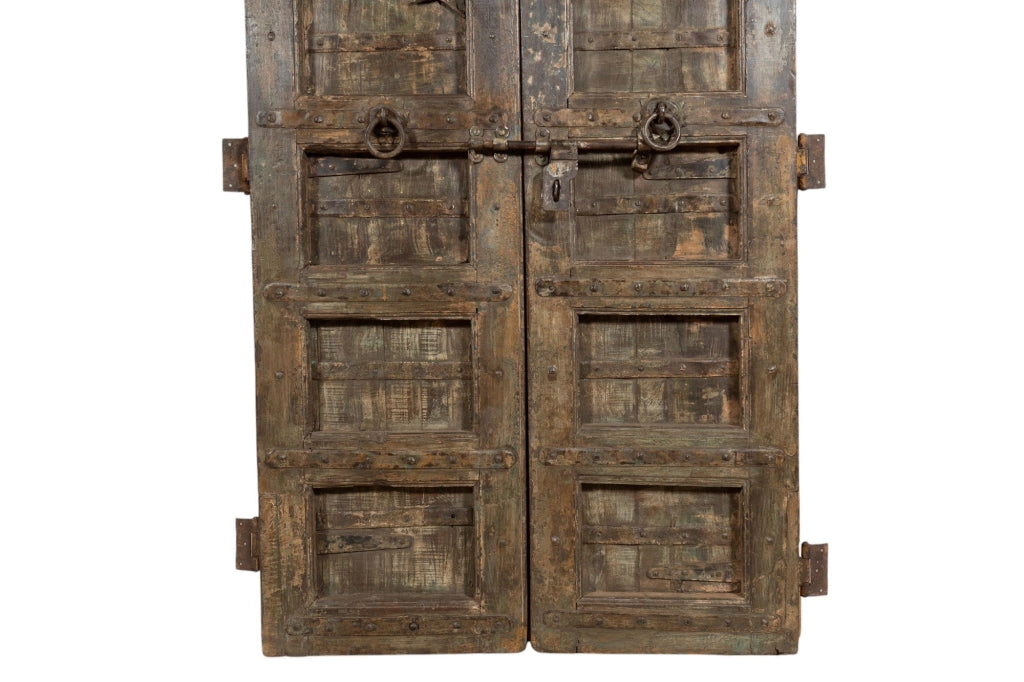 Biscottini Porta portone in legno massello e ferro da interno o da esterno vecchia e antica medievale