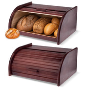 Contenitore per il pane in legno KADAX, grande, marrone scuro, per panini.