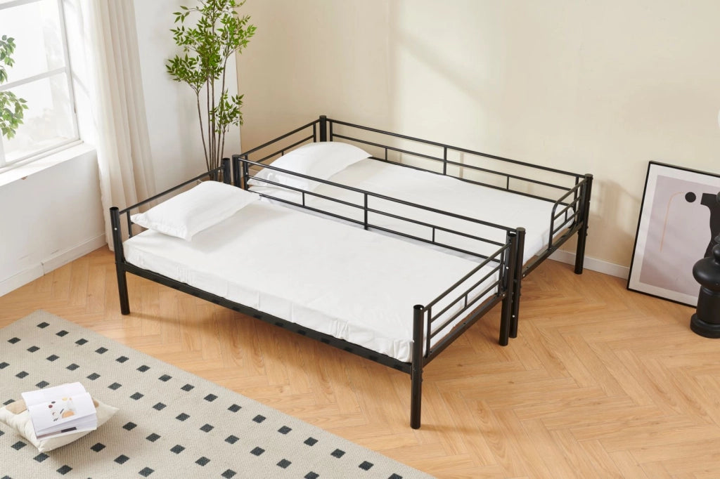 Etagenbett mit Sicherheitsgel?nder metallo nero 90x200 cm