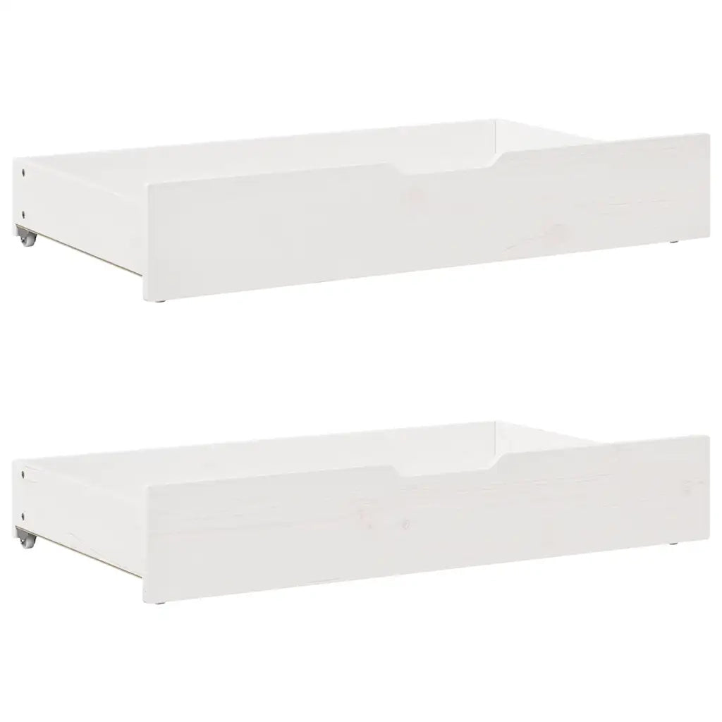 Dormeuse con Cassetti Bianco 90x200 cm Legno Massello di Pino