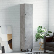 Credenza-Buffet-Armadio da cucina Grigio Cemento 34,5x34x180 cm in Legno Multistrato 872864