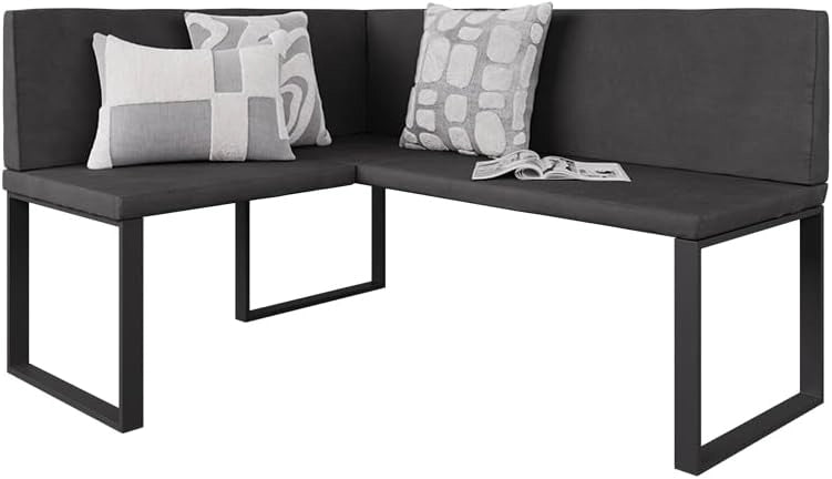 Vicco panca ad angolo Ravon, Antracite, 120 x 150 cm