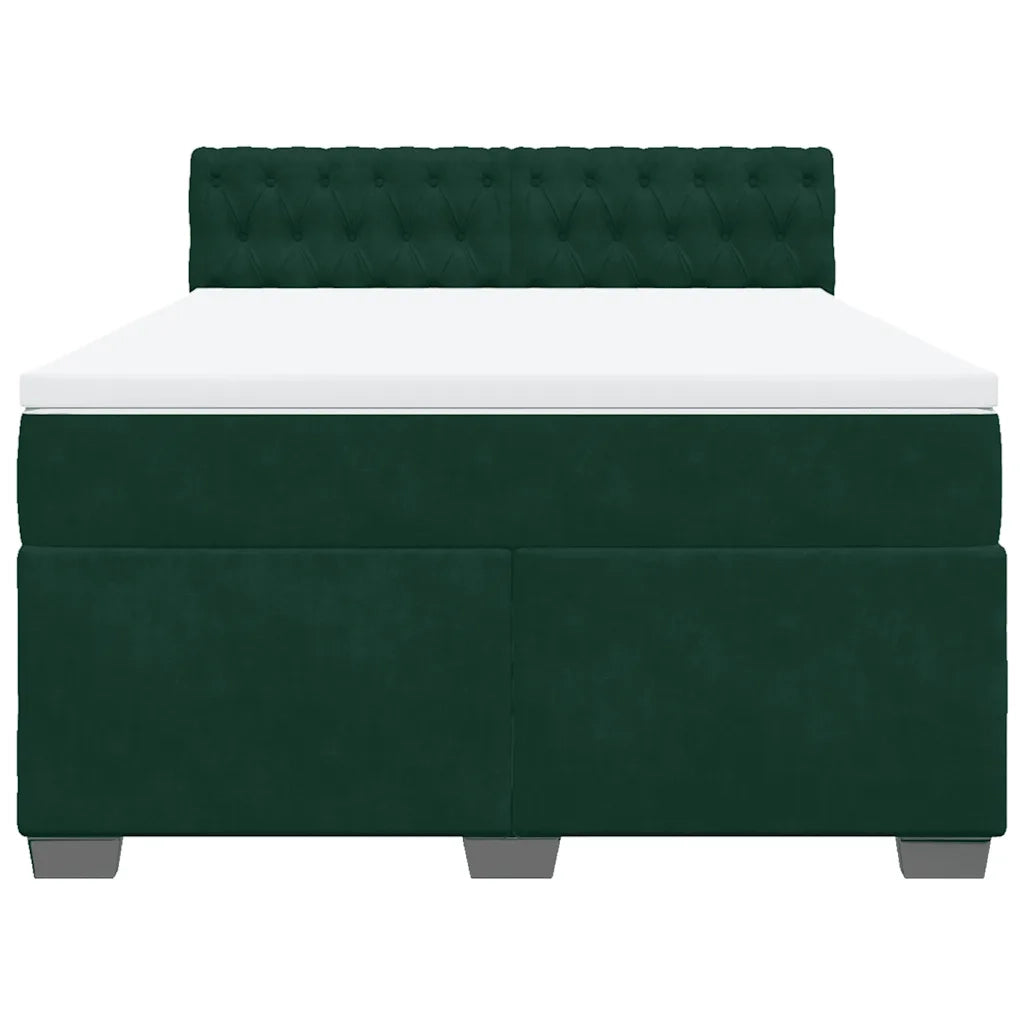 Giroletto a Molle con Materasso Verde Scuro 140x190 cm Velluto 3288615
