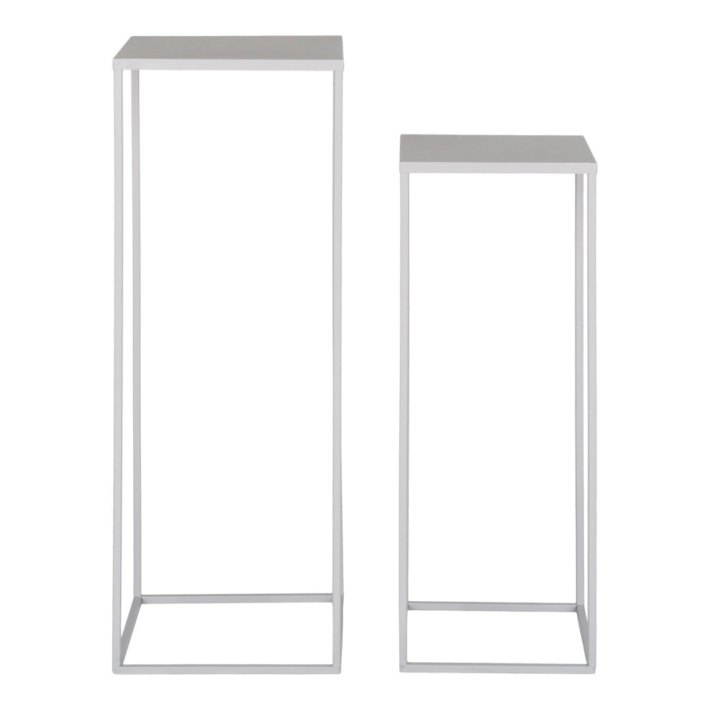 Set di Tavolini Beja, Beige, Metallo, 19x19x50 cm