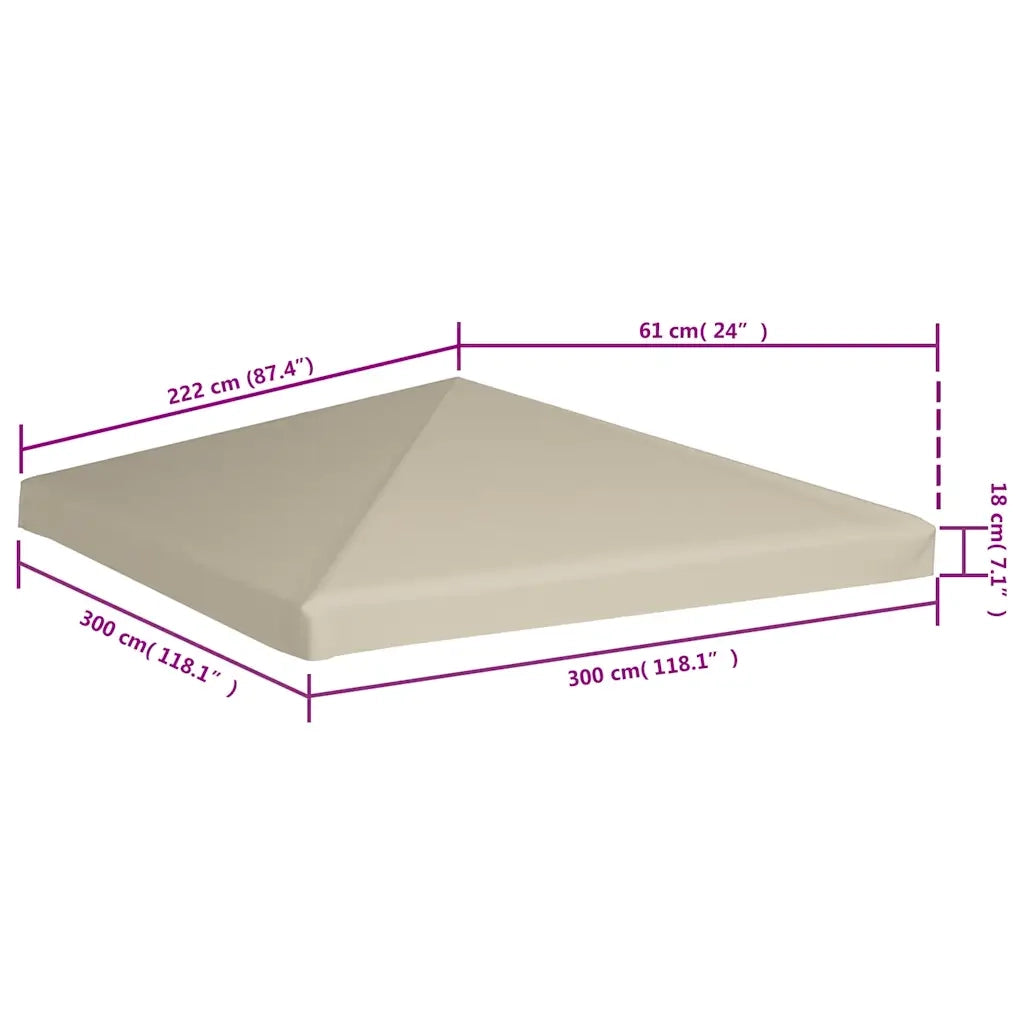 Tetto per Gazebo 310 g/m2 3x3 m Beige CFW4360629