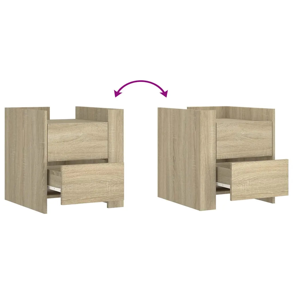 Comodino-Tavolino da notte Rovere Sonoma 45x50x50 cm in Legno Multistrato 185444