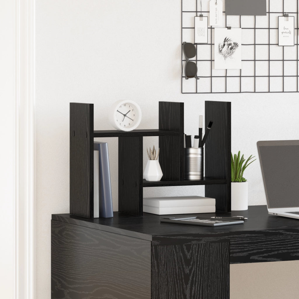 Organizzatore da Scrivania Rovere Nero 50x15.5x35.5 cm