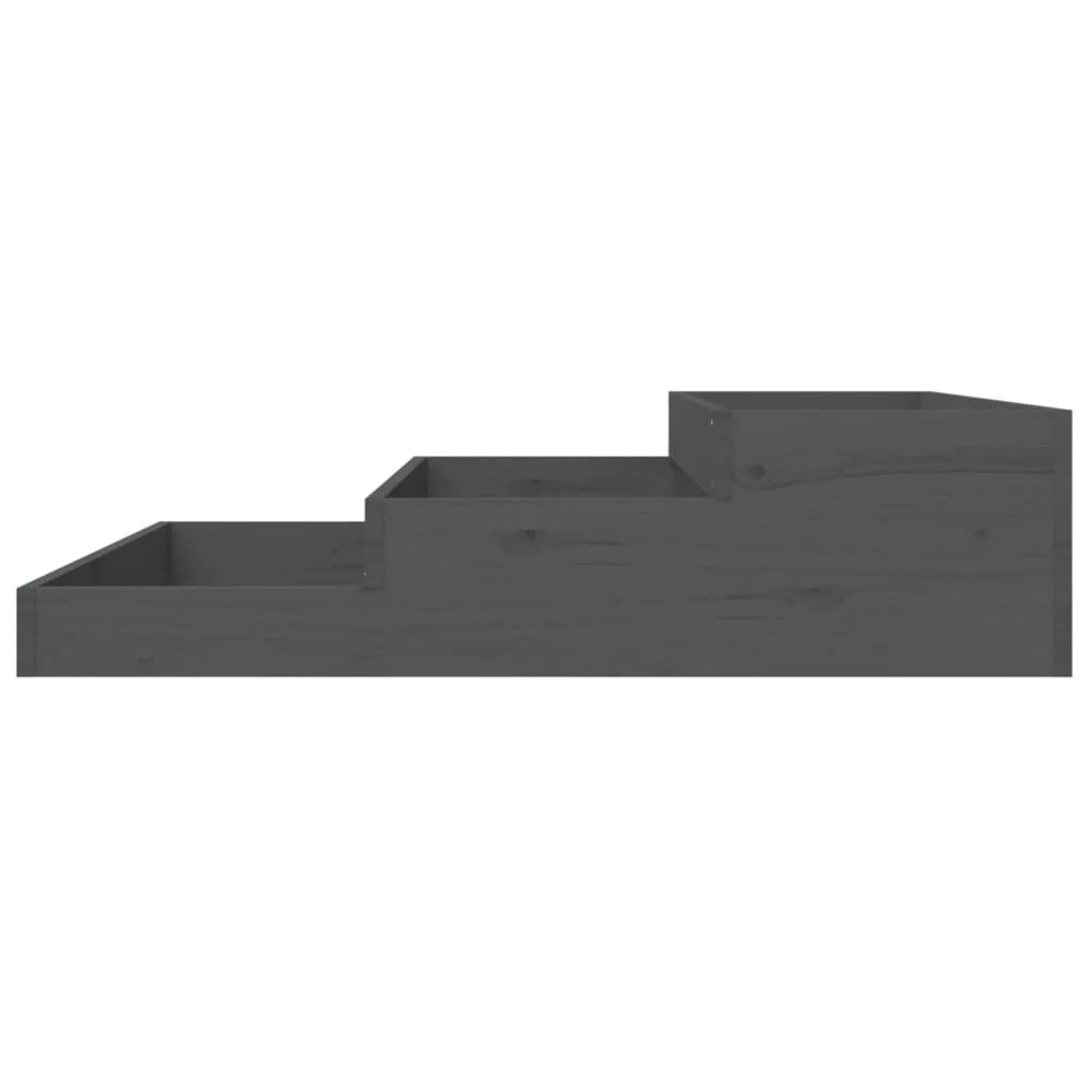 Fioriera rialzata per piante e fiori terrazza giardino 107 x 107 x 27 cm legno massello di pino grigio 02_0037295