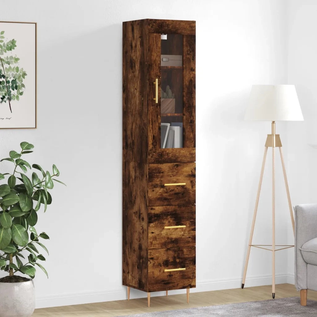 Credenza Rovere Fumo 34,5x34x180 cm in Legno Multistrato 3199230