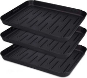 Set di asciugamani per scarpe in plastica, per 3 pair di scarpe, pannello HxBxD 3 x 35 x 27 cm, nero, imballo