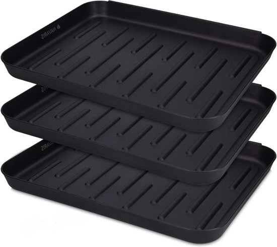 Set di asciugamani per scarpe in plastica, per 3 pair di scarpe, pannello HxBxD 3 x 35 x 27 cm, nero, imballo