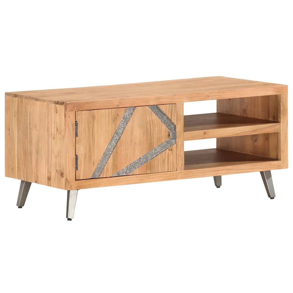 Tavolino da CaffÃ¨ 90x45x40 cm in Legno Massello di Acacia