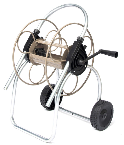 Carrello Avvolgitubo Manuale 60 mt in Acciaio Zincato Tortora