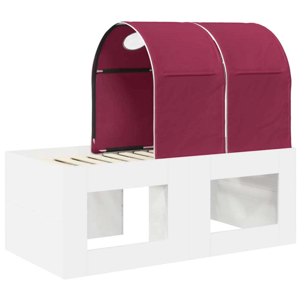 Letto con Tunnel 4 pcs Rovere Artigianale e Rosso