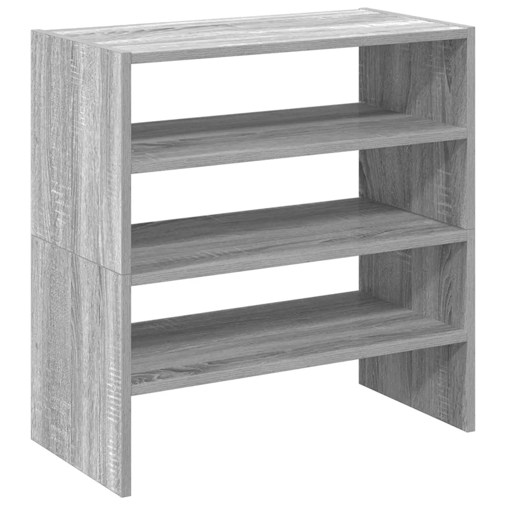 Scarpiere 2 pz | Mobile per scarpe Impilabili Grigio Sonoma 60x30x30,5 cm