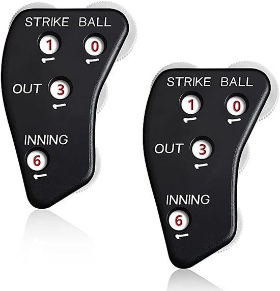 Umpire Clicker per Baseball e Softball - 4 Ruote - Nero - Indicatore per Fuori e Inning - Adatto per Baseball e Softball