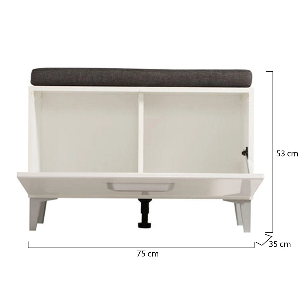 Ceranesi, Mobile da Ingresso un Ripiano, 74.5x35x53h cm Bianco