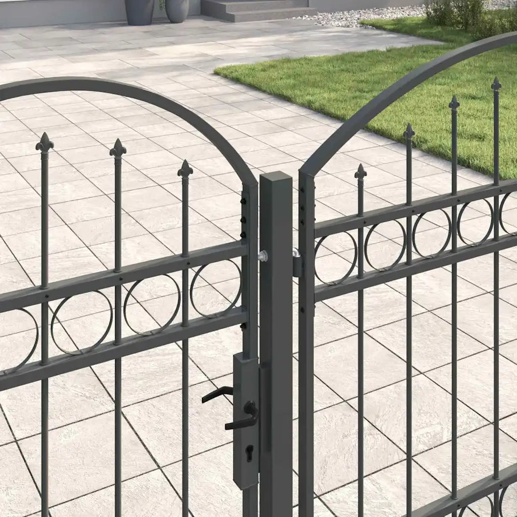 Cancello da Giardino con Parte Superiore Arcuata Assen Grigio