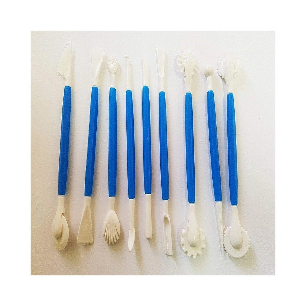 Trade Shop - Set 9 Attrezzi Stumenti Per Modellare Decorare Pasta Di Zucchero Dolci Cake Design -