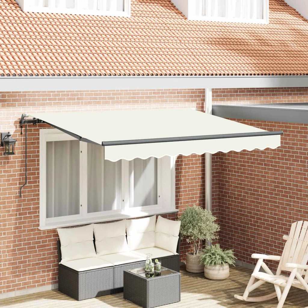 Tenda Retrattile Crema 300 x 200 cm Tessuto 3329486