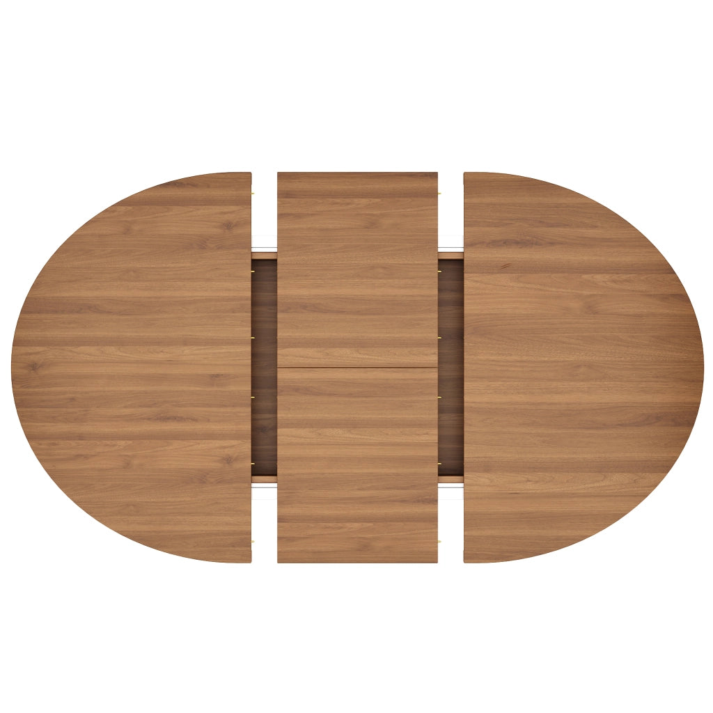 TAVOLO DA PRANZO OVALE ESTENSIBILE 110-149,8 cm MDF Nussbaum/Nero con vano portaoggetti