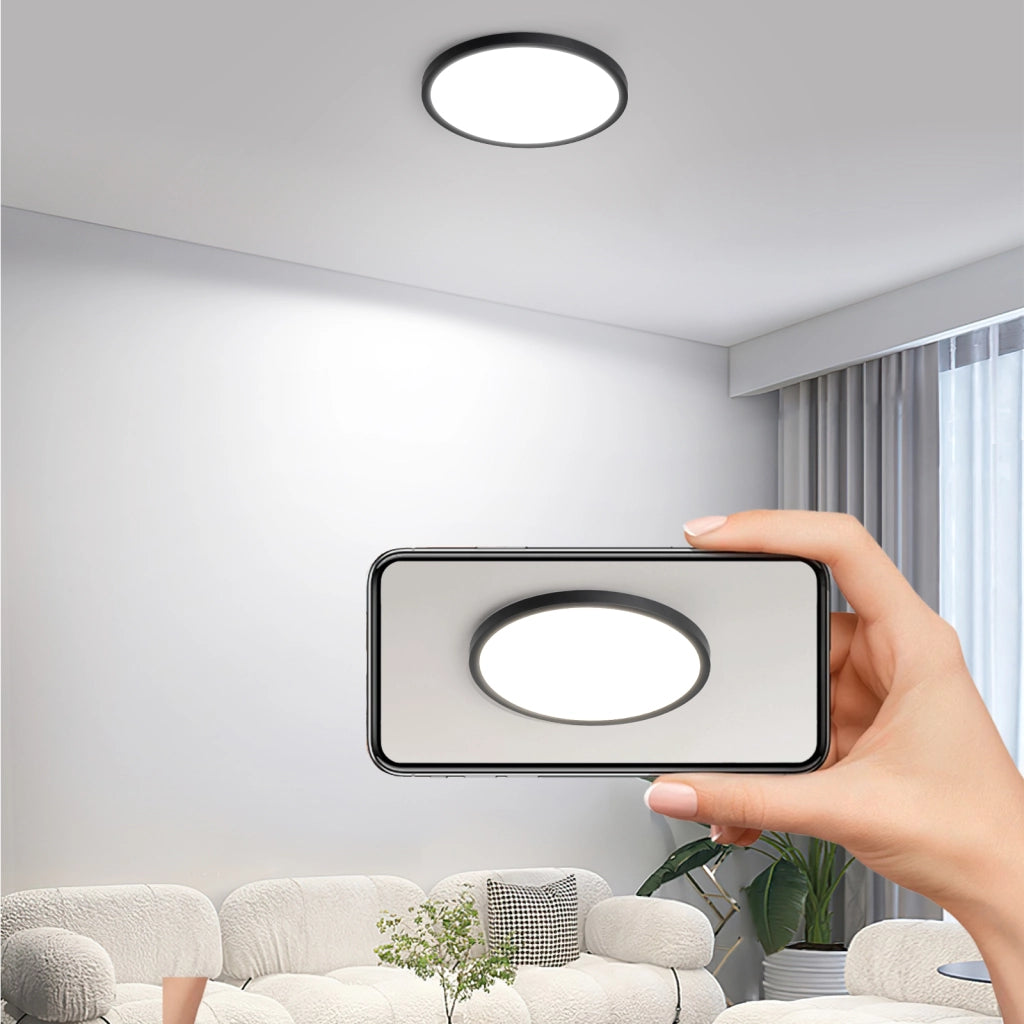 ZMH Lampada da soffitto plafoniera LED minimalista nera 18 cm per cucina