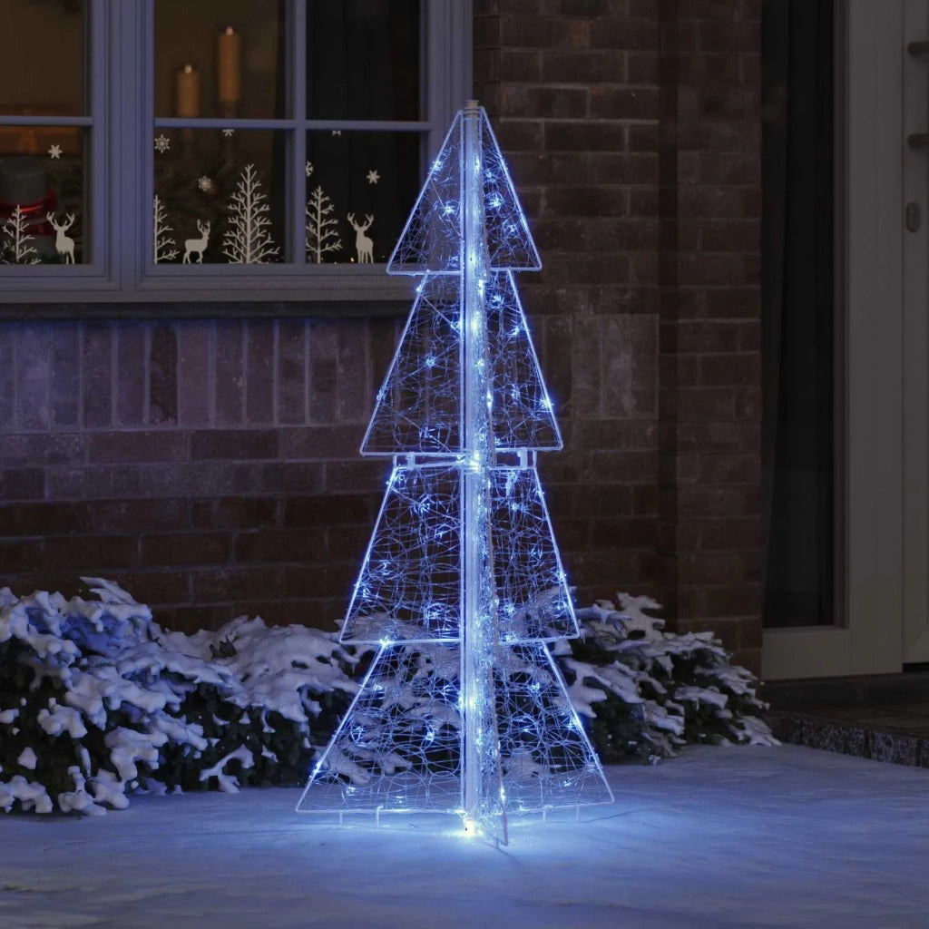 Albero di Natale | Decorazioni natalizie con 100 LED Blu 120 cm Acrilico