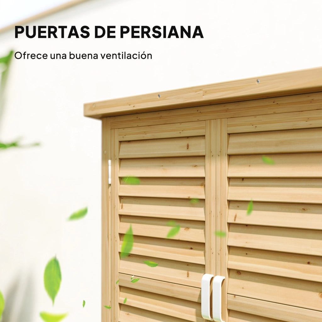Casetta da Giardino in Legno ¨C zephmum ¨C 87x46,5x96,5 cm 2 Ripiani 2 Porte