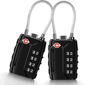 Sistema di Blocco Bagagli - Combinazione a 4 Cifre - Nero - Blocco Bagagli per Sicurezza - Adatto per Bagagli e Cassettoni
