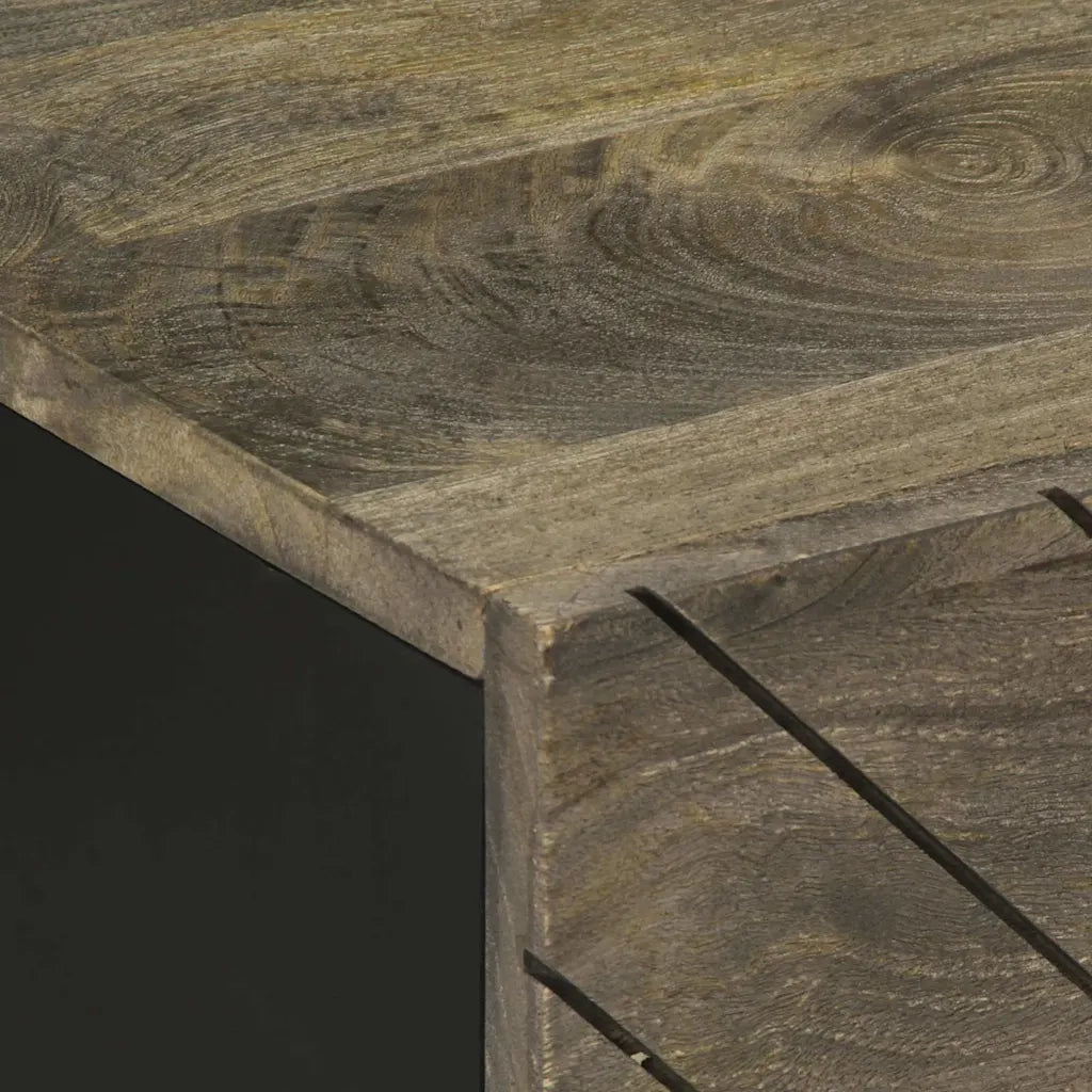 vidaXL Tavolino da Salotto Nero 100x54x40cm in Legno Massello di Mango
