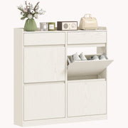 Scarpiera con 8 scomparti e 6 cassetti ¨C zephmum ¨C bianco 98x19x95 cm