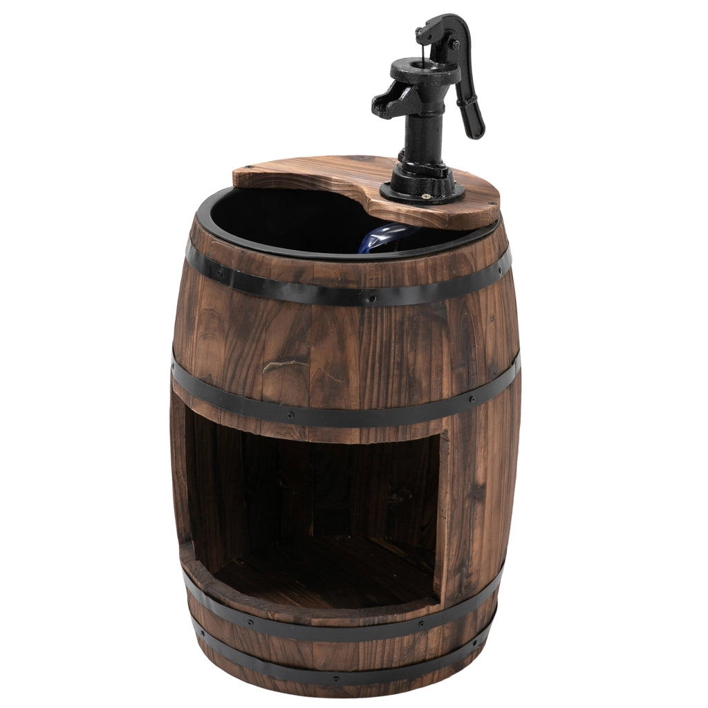 Fontana da Giardino con Vaso ¨C zephmum ¨C Fusto Legno Abete Marrone Scuro ?27x59 cm