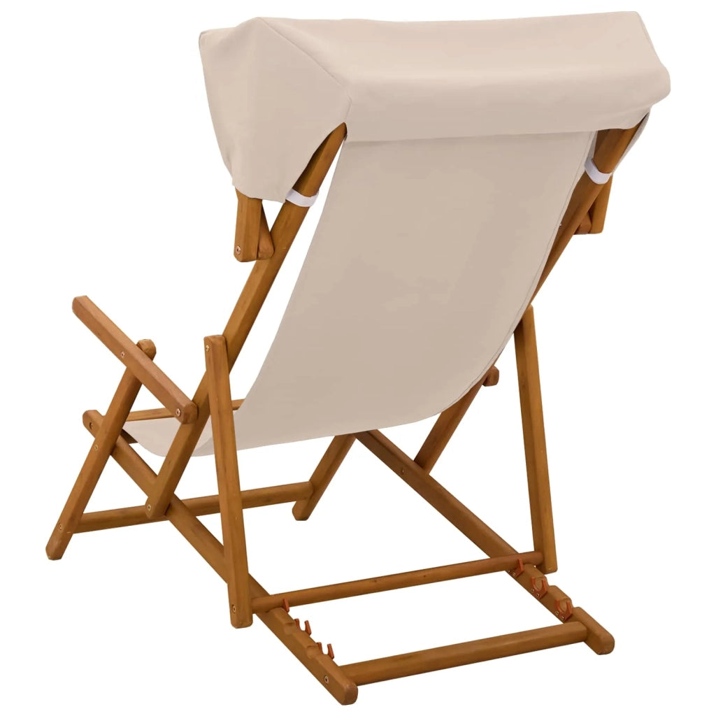 Lettino 2 pcs 3 Posizione Legno di Eucalipto Massello Beige 3407814