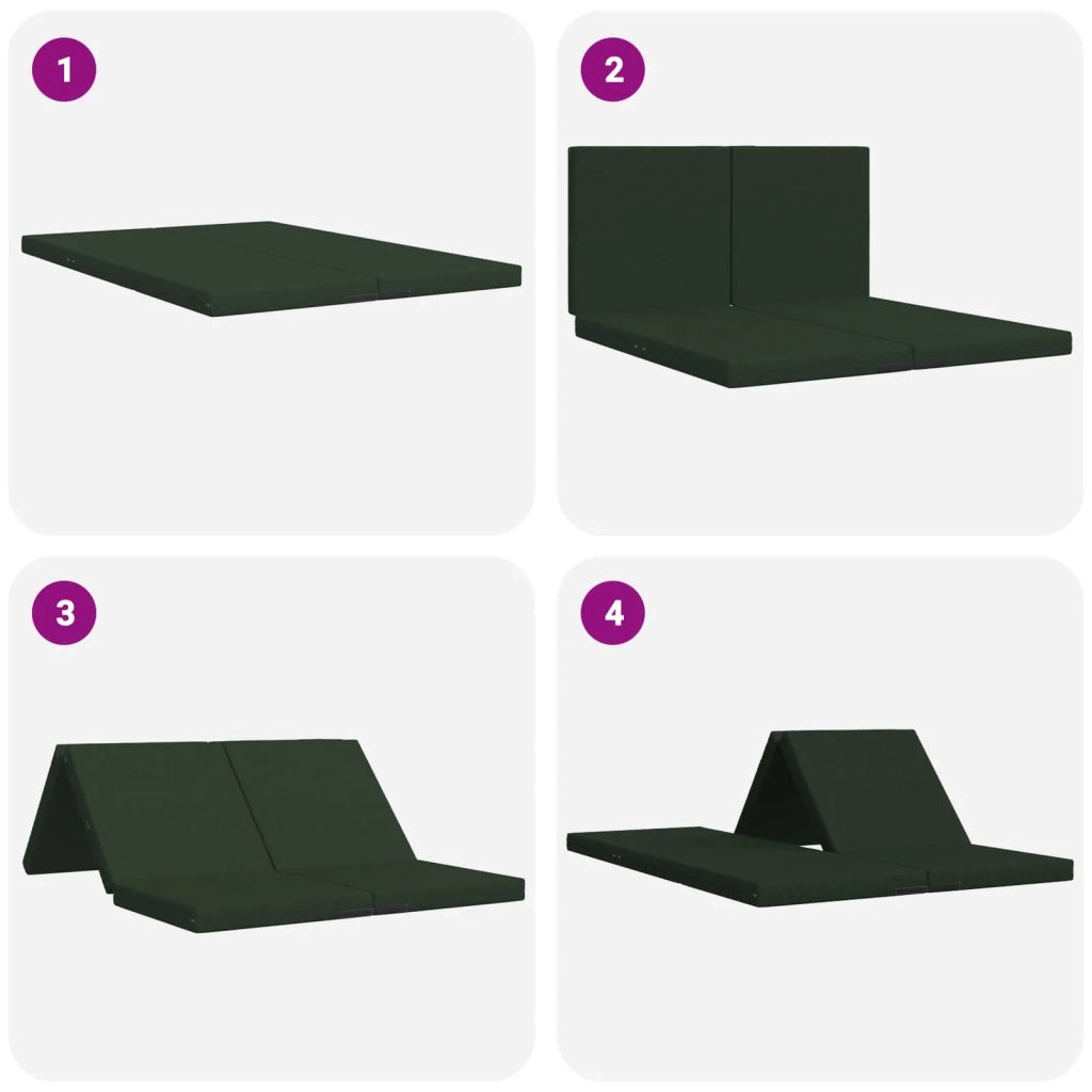 Divano Letto Pieghevole 140 x 67 x 45 cm Verde Scuro 900271