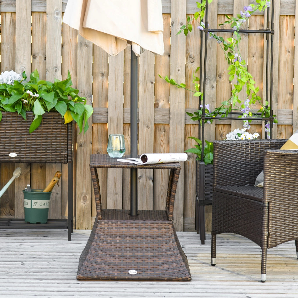 Tavolino da giardino ¨C zephmum ¨C Polyrattan marrone 54x54x55 cm