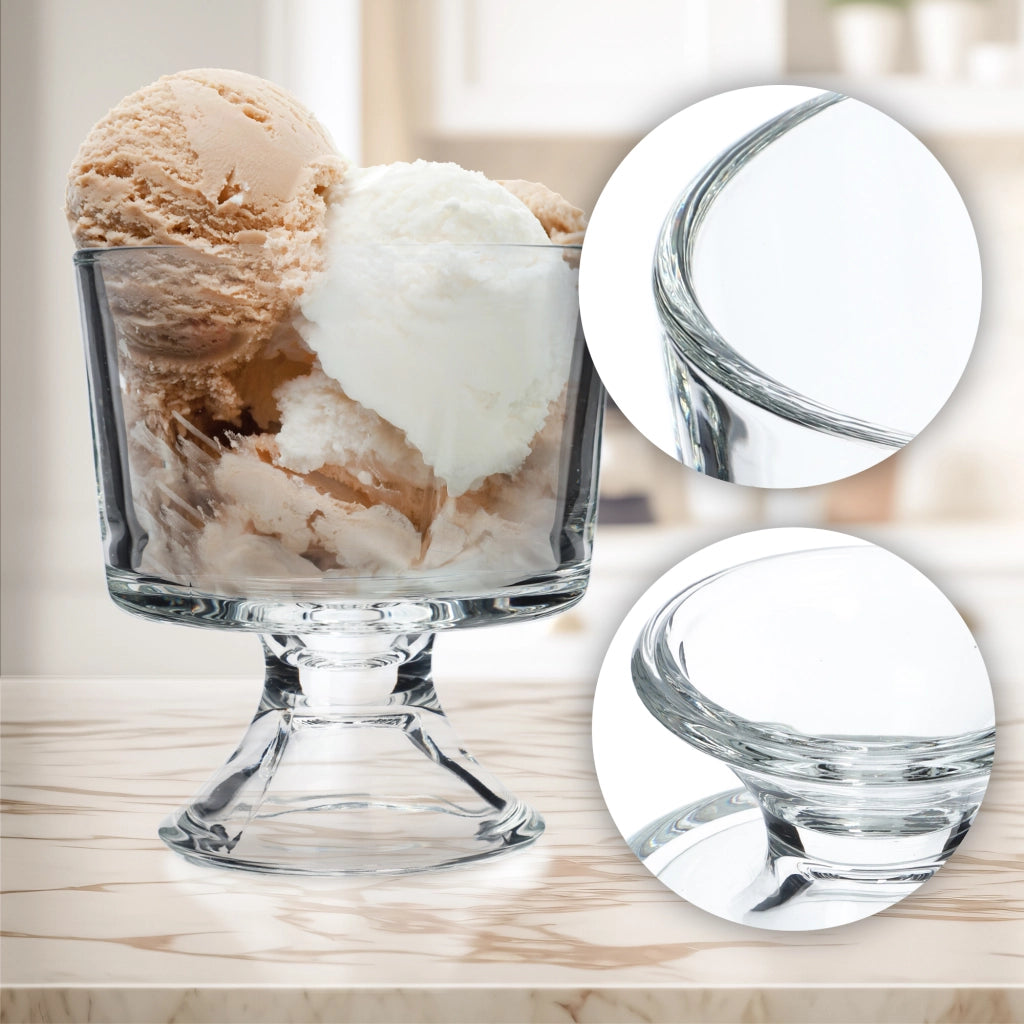 Set di 12 coppette da gelato in vetro KADAX da 290 ml.