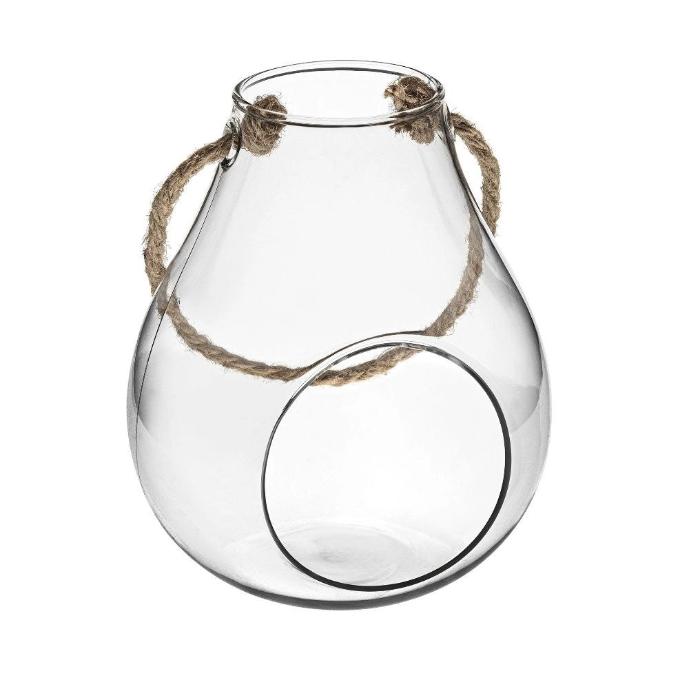 Terrario Bottle Garden Anfora con Corda per Terrario in vetro cm12x15h