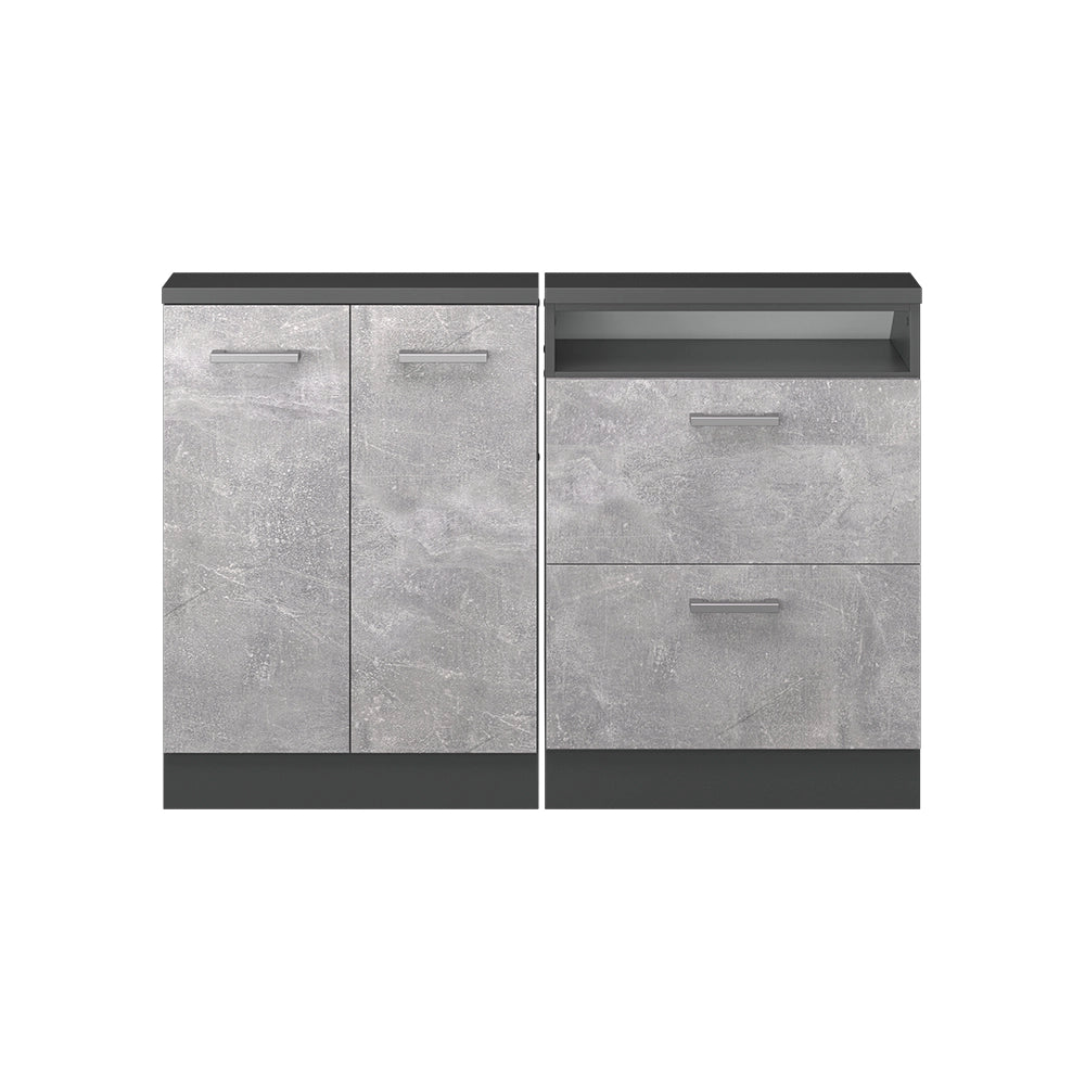 Set di mobili sottotetto Rion Calcestruzzo/Antracite Set di 2 Vicco